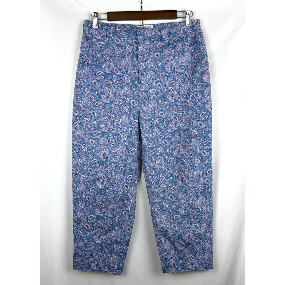Vintage 90s Cherokee Paisley High Rise Capri‎ Pants Fits Modern 6 Tagged Size 14
